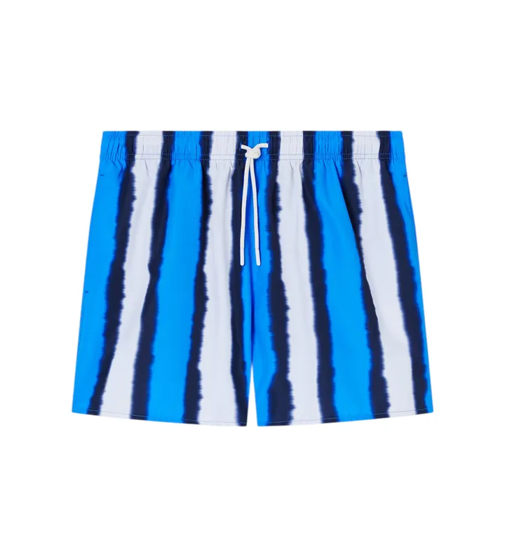 Emporio Armani para hombre. EM000583_AF20446 Bañador estampado de rayas sombreadas azul (L), Beachwear, Poliéster
