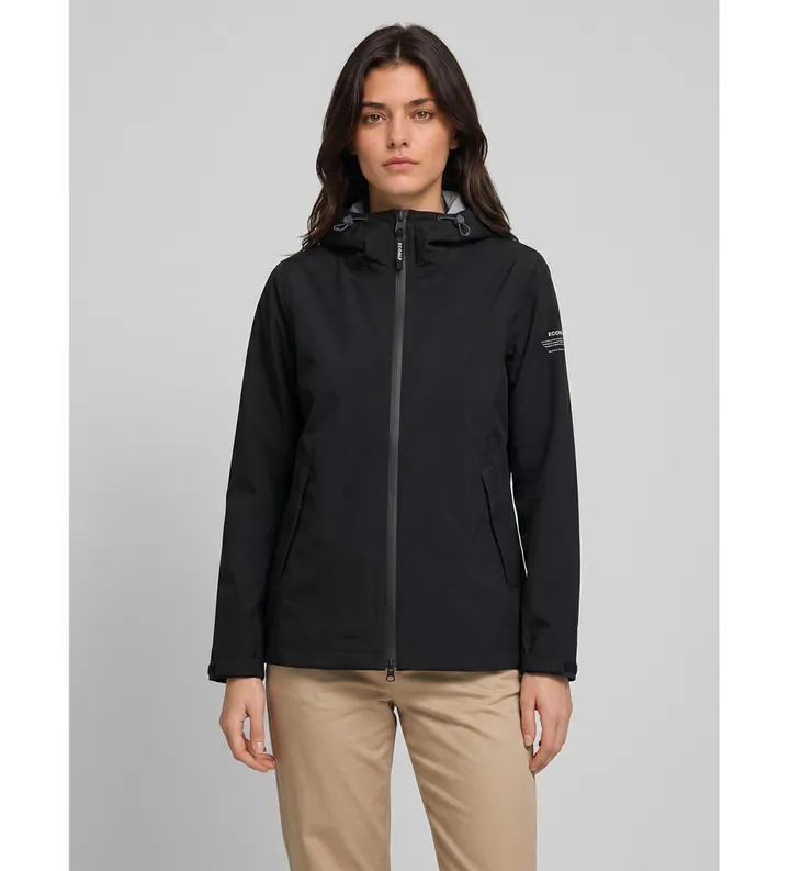 ECOALF para mujer. MCWGAJKDILUV0434W26-319 Chaqueta Diluvio negro (L), Casual, Poliéster Reciclado