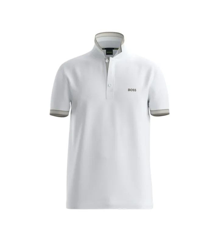 BOSS para hombre. 50469055 Polo Paddy blanco (L), Casual, Algodón, Manga corta