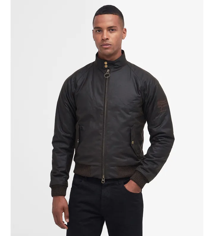 Barbour para hombre. MWX0465 Chaqueta Merchant Wax oliva (3XL), Negro, Casual, Algodón