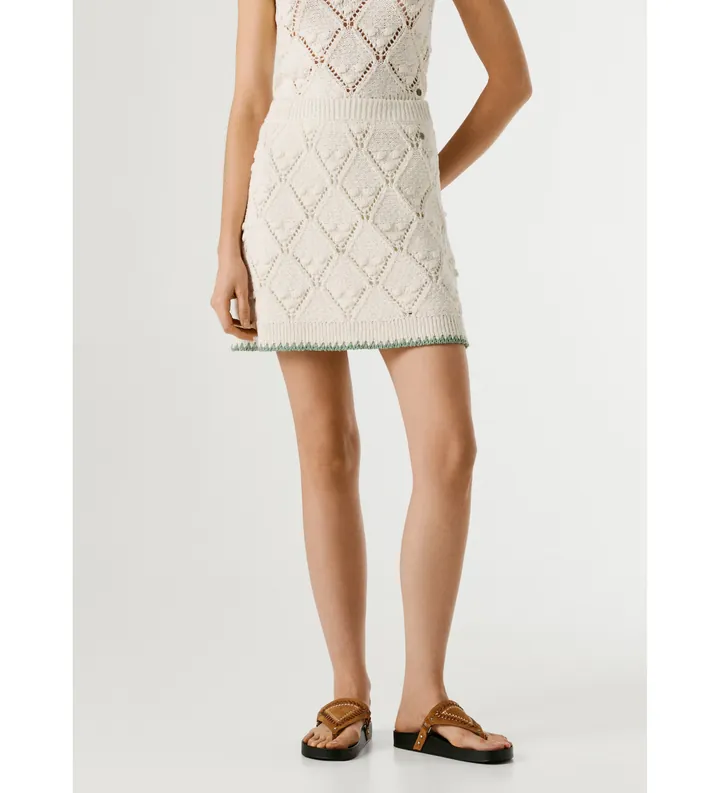 Pepe Jeans para mujer. PL9011915 Falda Kaira blanco (XS), Casual, Algodón, Clásico