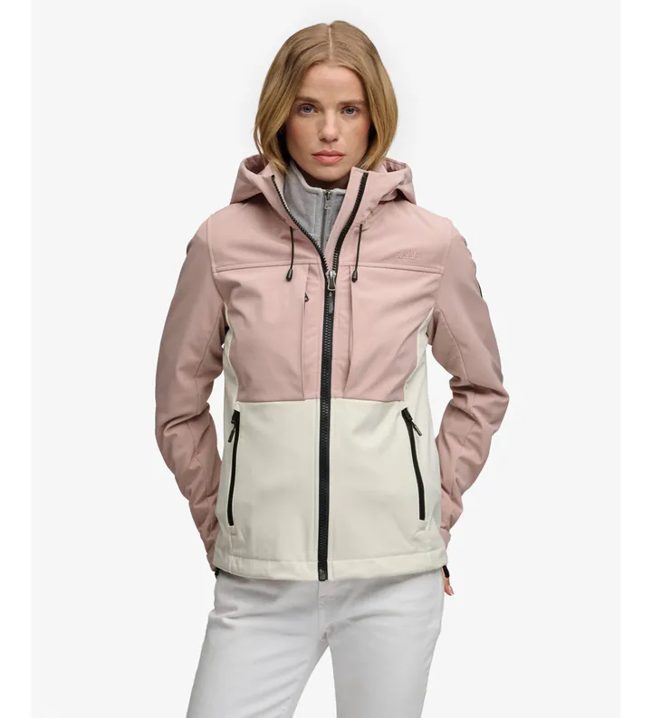 Superdry para mujer. W5012070A Chaqueta Colourblock Trekker rosa (XL), Casual, Outdoor, Poliéster Reciclado