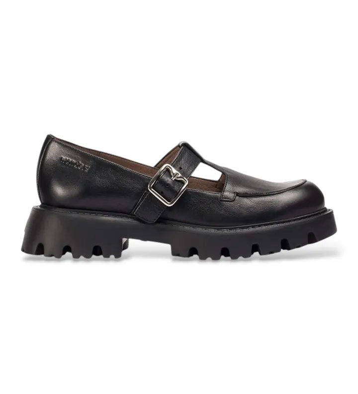 Wonders para mujer. C-7515_5511_5792 Zapatos de Piel Goodfly 15 Negro (37), Plano, Hebilla, Casual