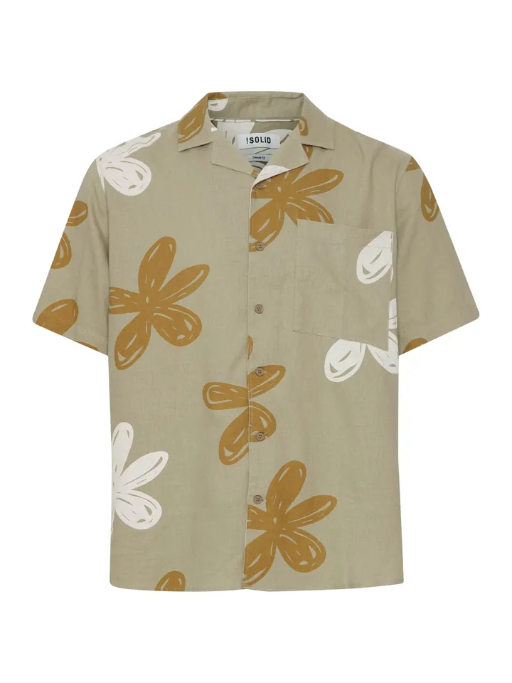 !Solid Camisa 'IMAD'  beige / marrón / blanco
