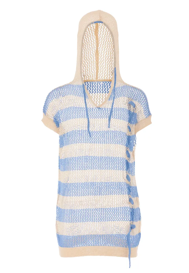 SANIKA Jersey beige claro / azul