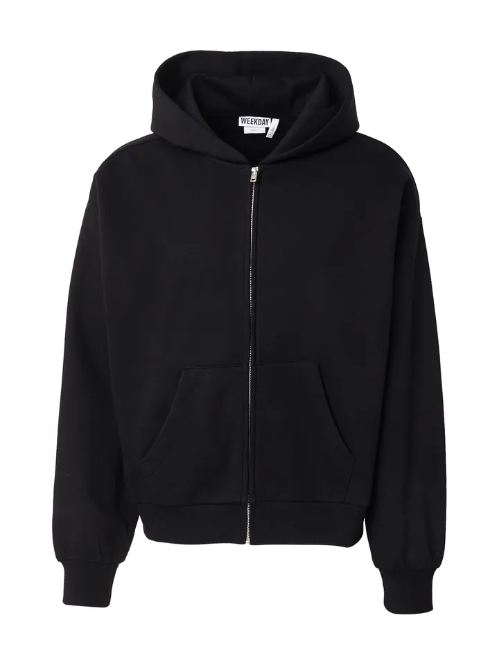 WEEKDAY Sudadera con cremallera  negro