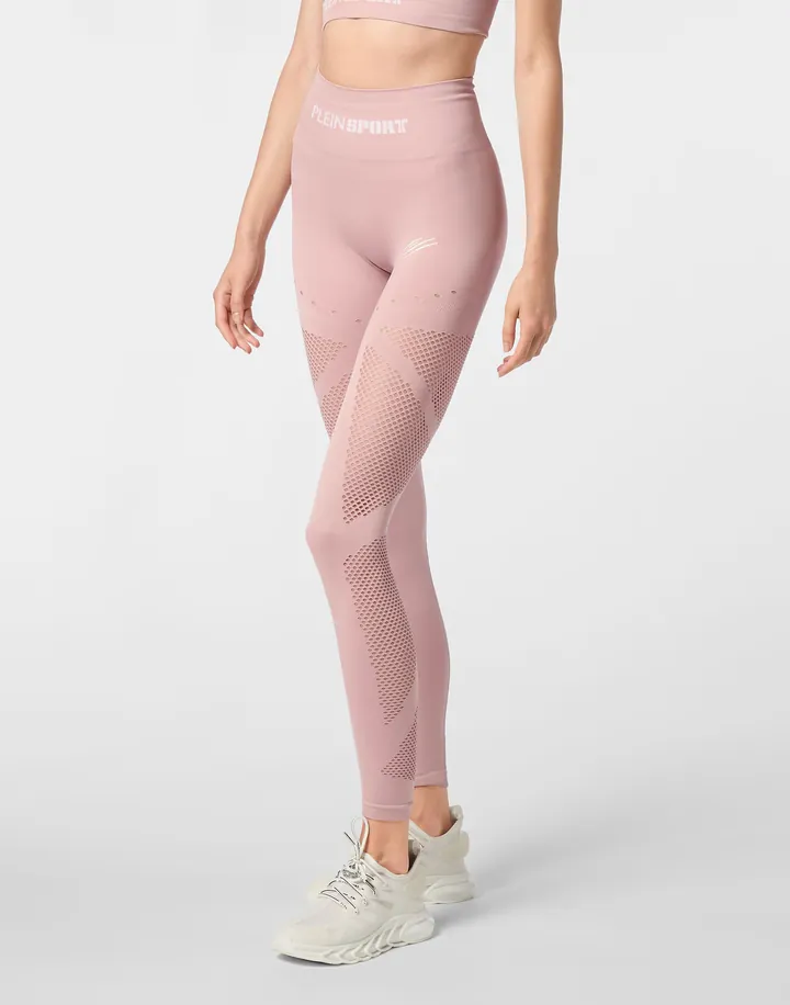 Plein Sport Pantalón deportivo rosa / blanco