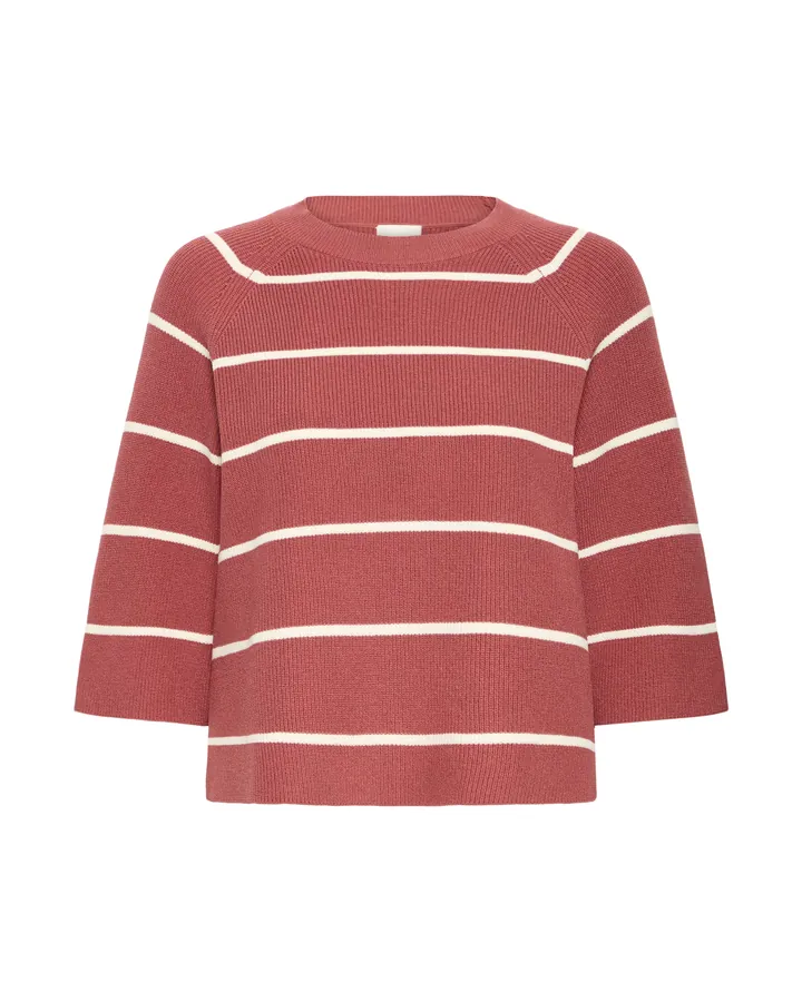 ICHI Jersey 'BOSTON' ecru / rojizo