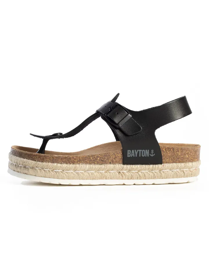 Bayton Sandalias de dedo 'Celiane'  crema / marrón / negro / blanco