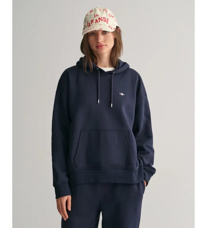 Gant para mujer. 4201413 Sudadera con capucha Shield marino (L), Casual, Algodón
