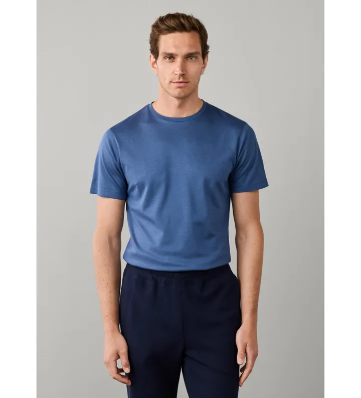 Hackett London para hombre. HM5000153 Camiseta Pique azul (3XL), Casual, Manga corta, Lyocell