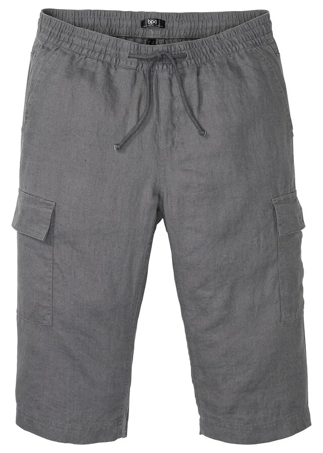 Bermudas tipo cargo de mezcla de lino ligera con corte regular