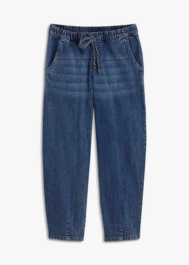 Vaqueros barrel, mid waist, cintura cómoda