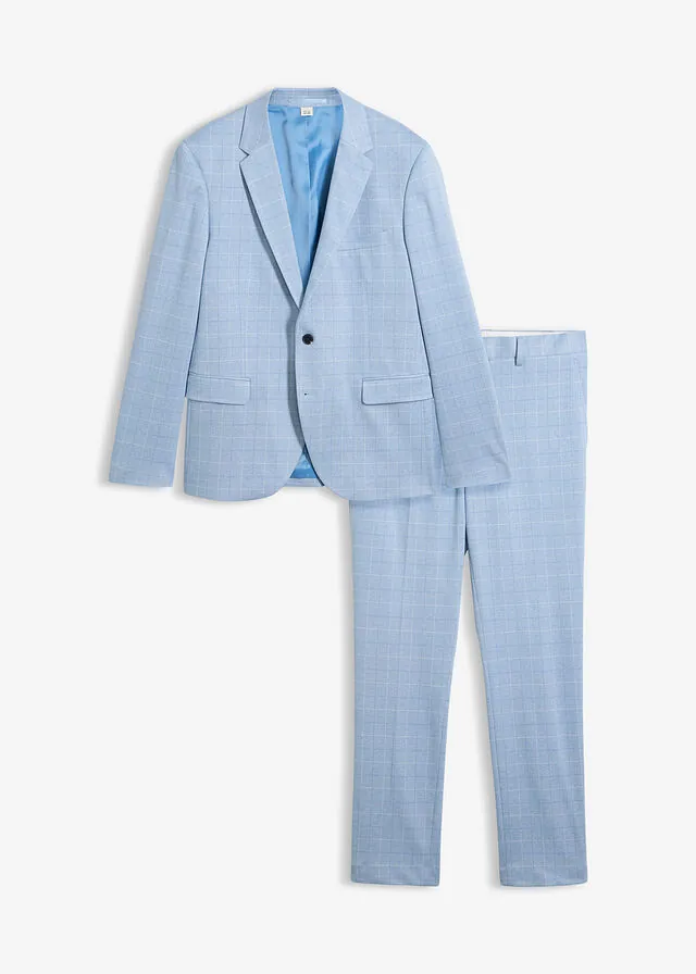 Traje (2 piezas) de material elástico con corte moderno