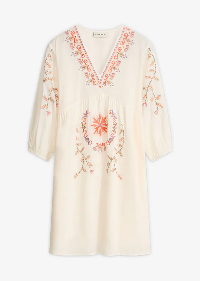 Vestido corto de algodón puro