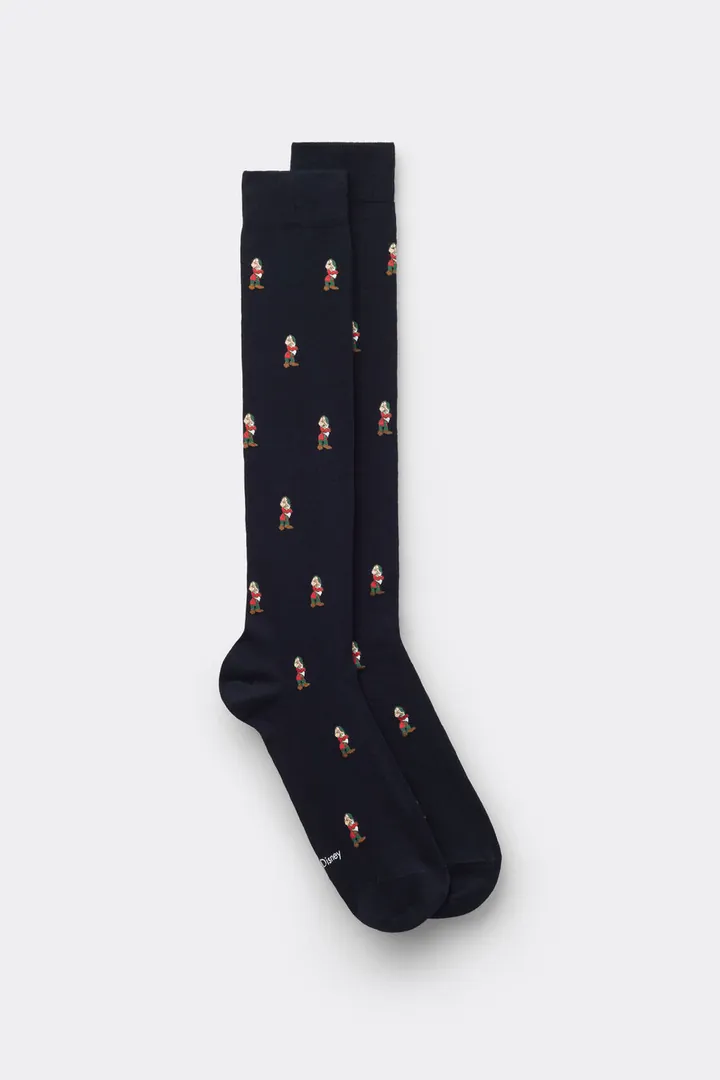 Intimissimi Calcetines largos de algodón suave ©Disney Gruñón Hombre Azul Tamaño 40-41