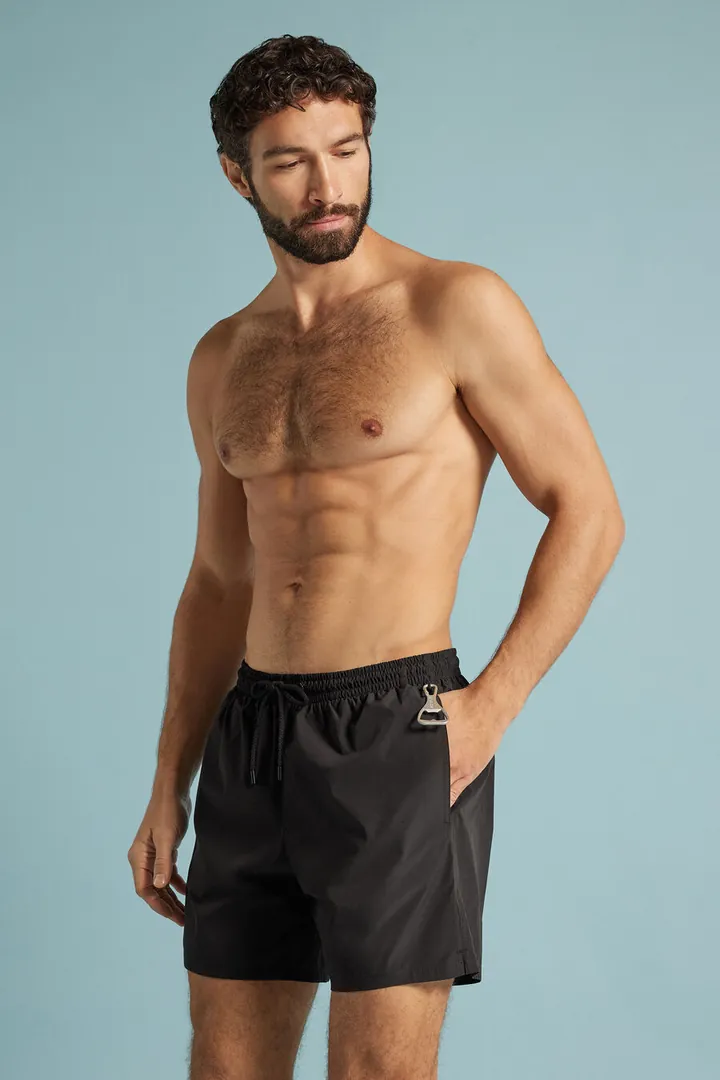 Intimissimi Bañador Bóxer de Color Liso de Largo Medio Hombre Azul Claro Tamaño L
