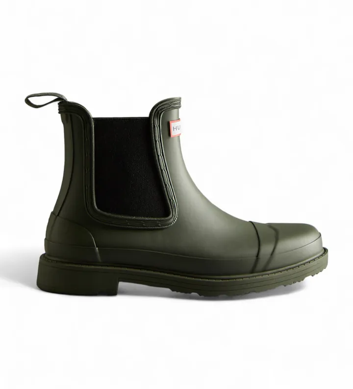 Hunter para mujer. WFS1018RMA Botines Commando Chelsea verde (36), Plano, Ninguno, Casual