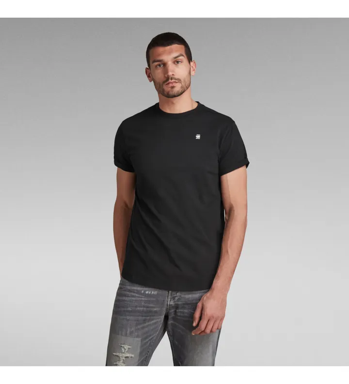 G-Star para hombre. D16396-B353-6484 Camiseta Lash negro (XS), Casual, Manga corta, Algodón Orgánico, Sostenible