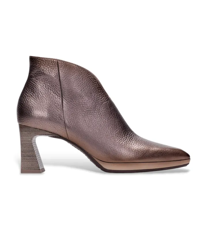 Hispanitas para mujer. HI254270 Botines de Piel Atlanta bronce (37), 5 a 8cm, Cremallera, Casual