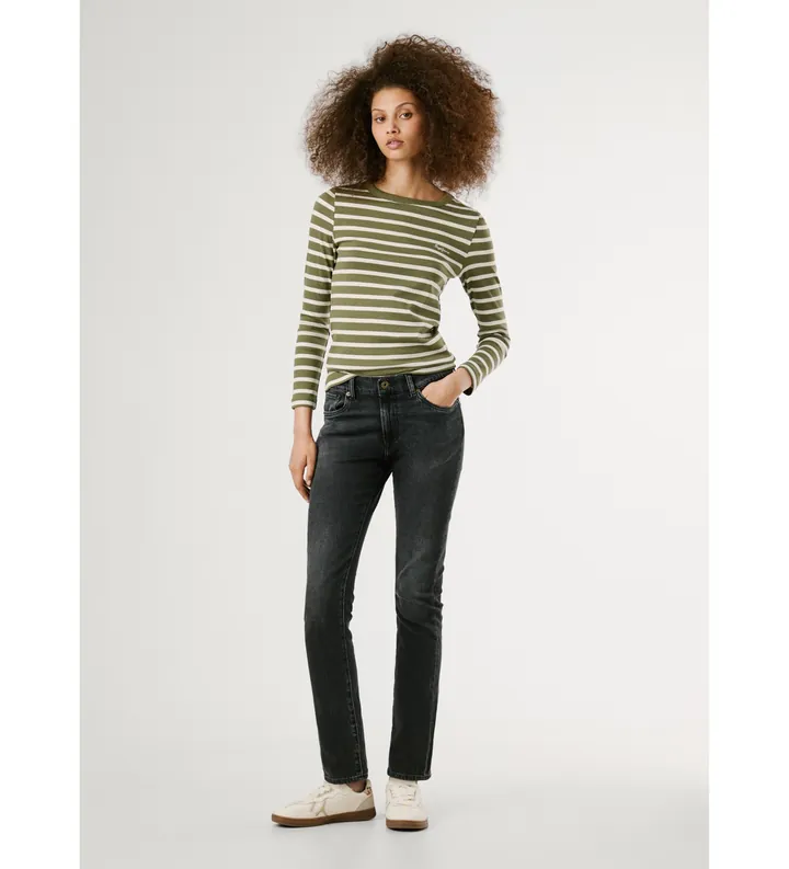 Pepe Jeans para mujer. PL20458989FA Jeans Slim Grace gris (25/30), Casual, Algodón, Denim