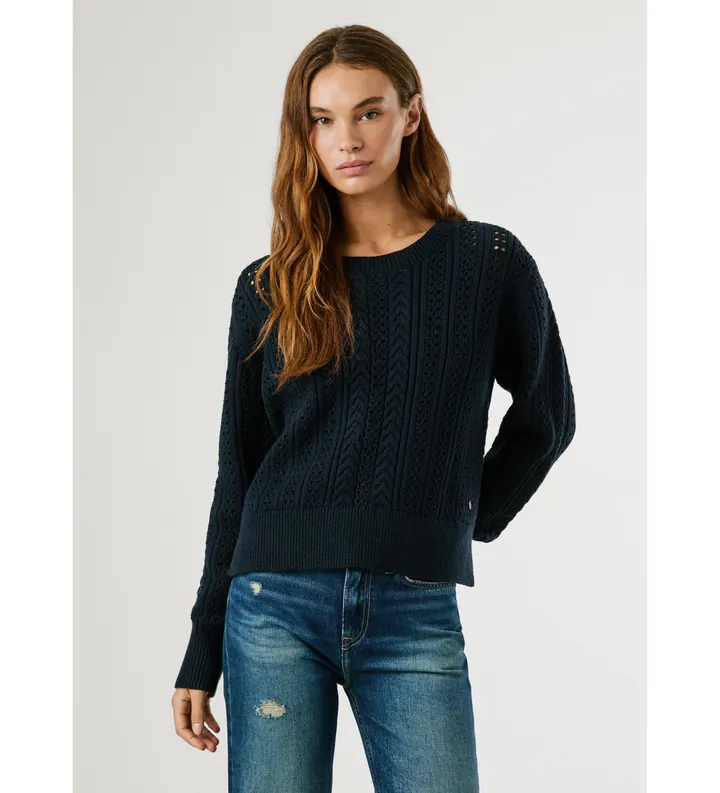 Pepe Jeans para mujer. PL7000019 Jersey Candide marino (L), Casual, Algodón