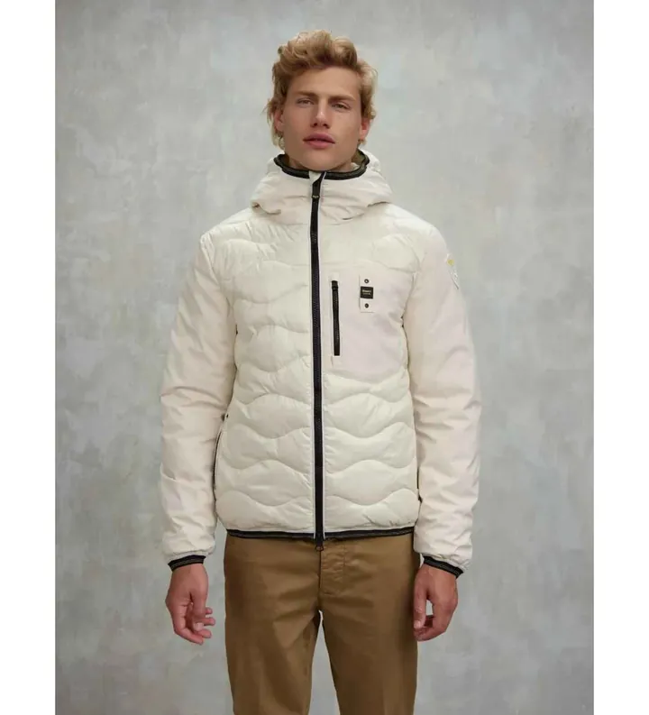 Blauer para hombre. 25WBLUC08078 Plumífero Albert blanco roto (L), Beige, Casual, Poliéster