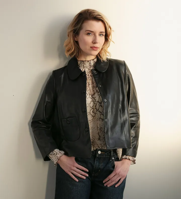 BA&SH para mujer. 1E24MYLO Chaqueta Mylos negro (34), Casual, Piel