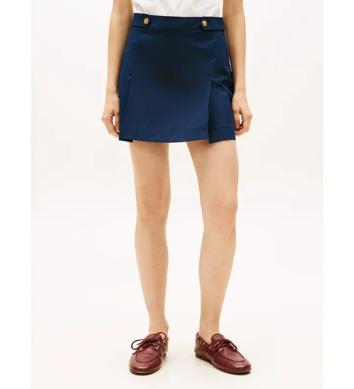 Tommy Hilfiger para mujer. WW0WW49649 Falda Tencel azul (34), Casual, Algodón Orgánico, Sostenible