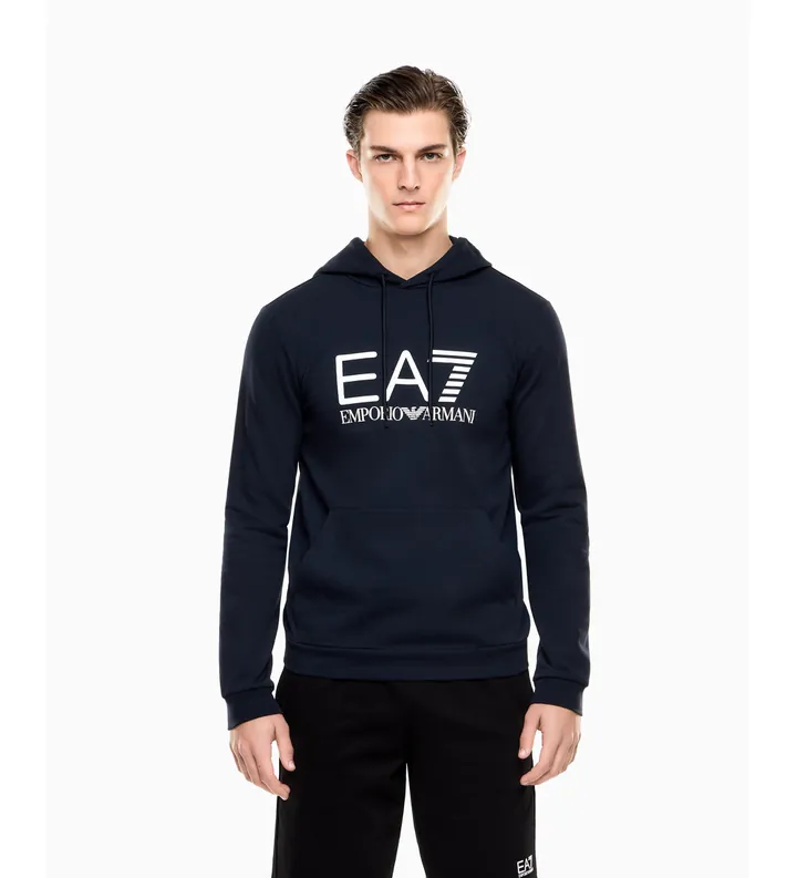EA7 para hombre. 7M001413_AF22266 Sudadera Core Identity azul marino (L), Negro, Casual, Deportivo, Algodón, Sportswear, Multideporte, Manga