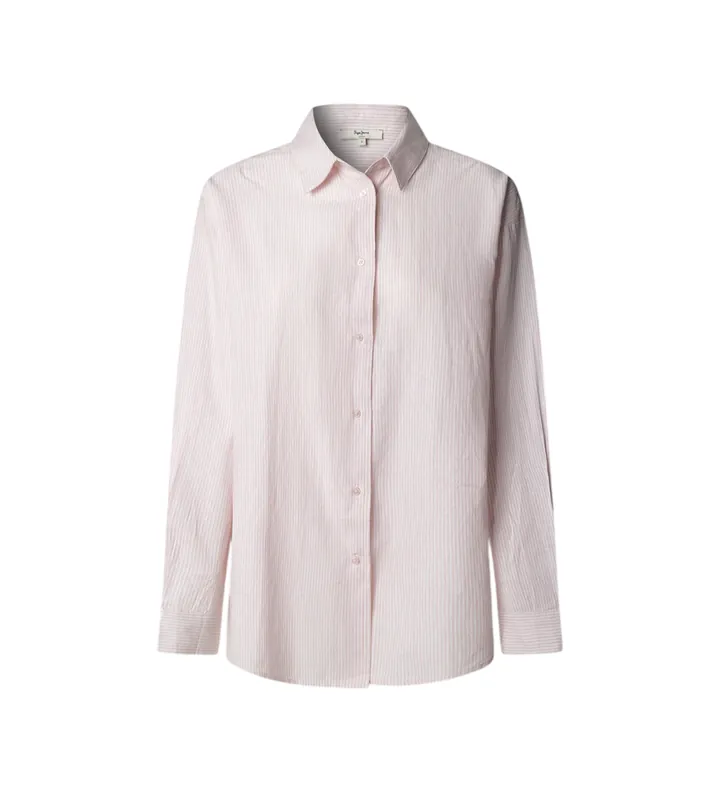 Pepe Jeans para mujer. PL3051395 Camisa Bernany rosa claro (L), Casual, Algodón, Manga larga
