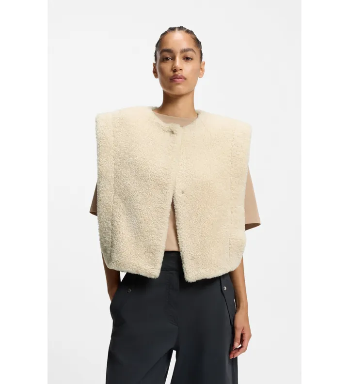 BOSS para mujer. 50557434 Chaleco Cosila beige (34), Casual, Poliéster