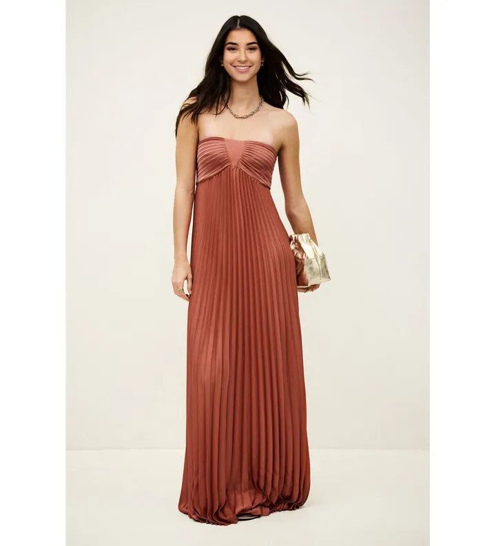 BA&SH para mujer. 1E26WILL Vestido Willow terracota (36), Rojo, Marrón, Casual, Poliéster, Sin mangas / Tirantes