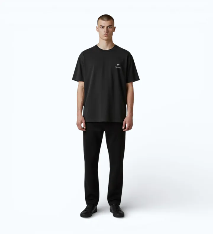 Premiata para hombre. PA1050 Camiseta logotipo negro (L), Casual, Algodón, Manga corta
