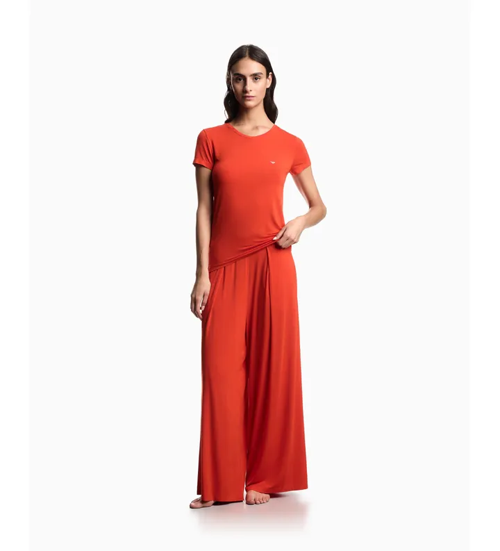 Emporio Armani para mujer. EW000409_AF19024 Camiseta Essential Studs coral (L), Casual, Viscosa, Manga corta
