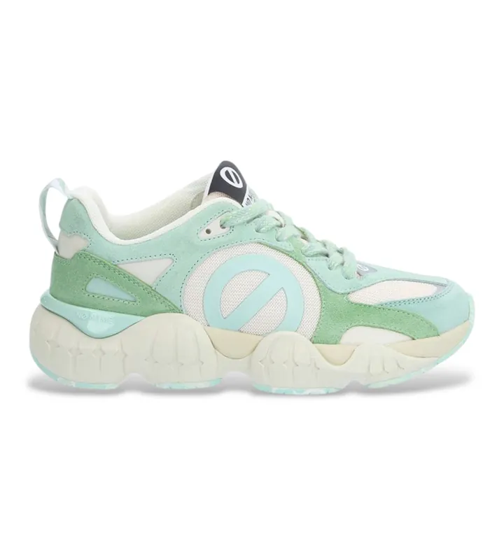 NO NAME para mujer. SNKMSKN Zapatillas de Piel Krazee Runner verde (37), Plano, Cordones, Casual, Deportivo