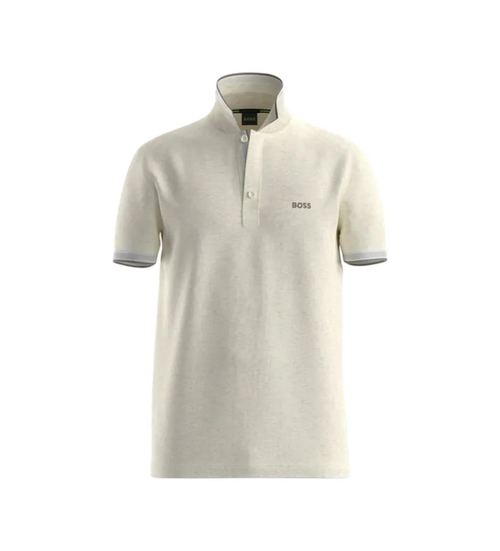 BOSS para hombre. 50469055 Polo Paddy blanco roto (L), Casual, Algodón, Manga corta