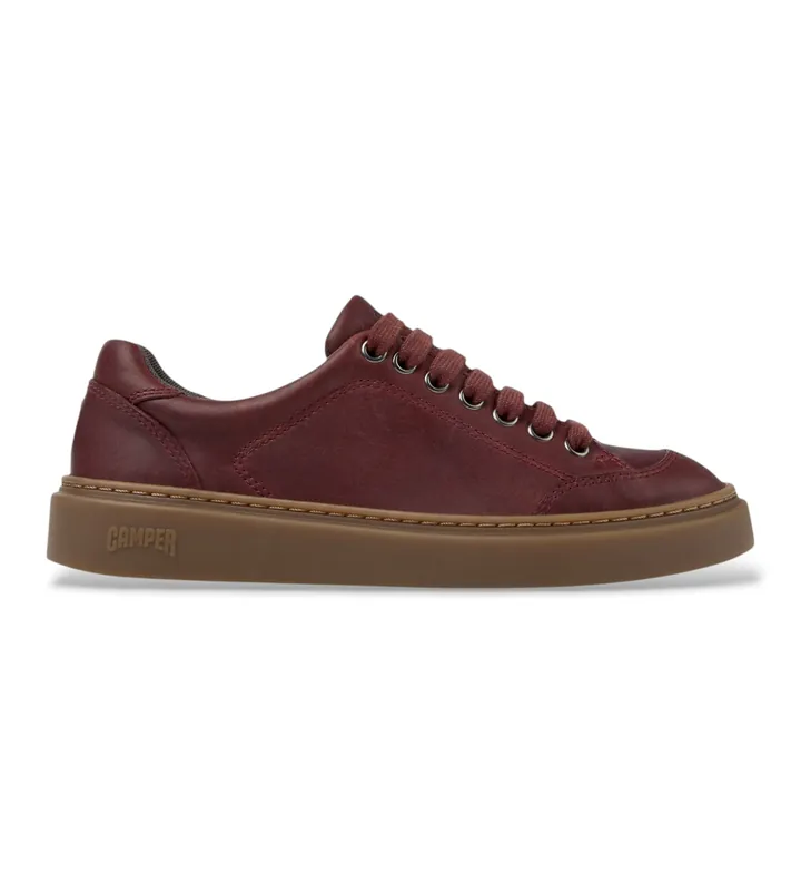 Camper para mujer. K201907-011 Zapatillas de piel Runner Twentyfive burdeos (35), Plano, Ninguno, Casual