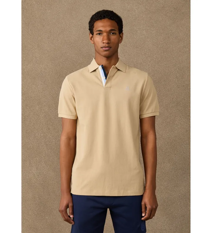 Hackett London para hombre. HM5600184 Polo H Tape beige (L), Casual, Algodón, Manga corta