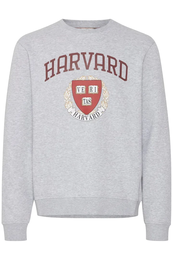 BLEND Sudadera  gris moteado / rojo sangre / blanco