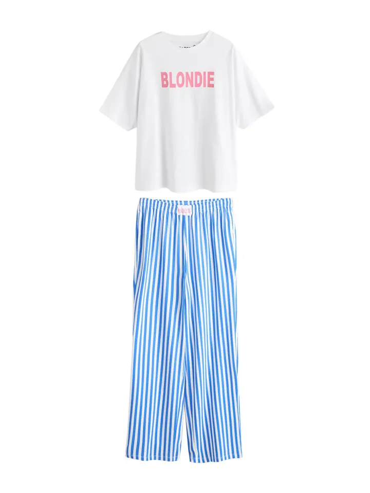 Next Pijama azul / rosa / blanco