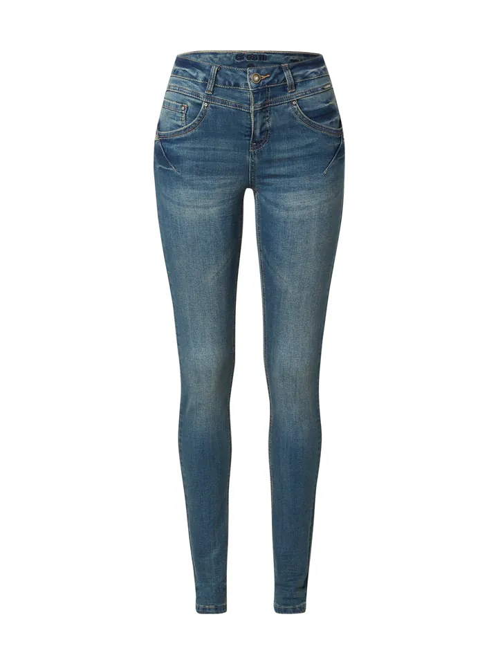Cream Vaquero azul denim