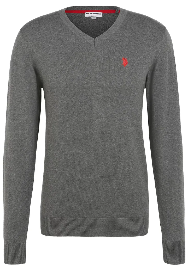 U.S. POLO ASSN. Jersey gris oscuro / rojo neón