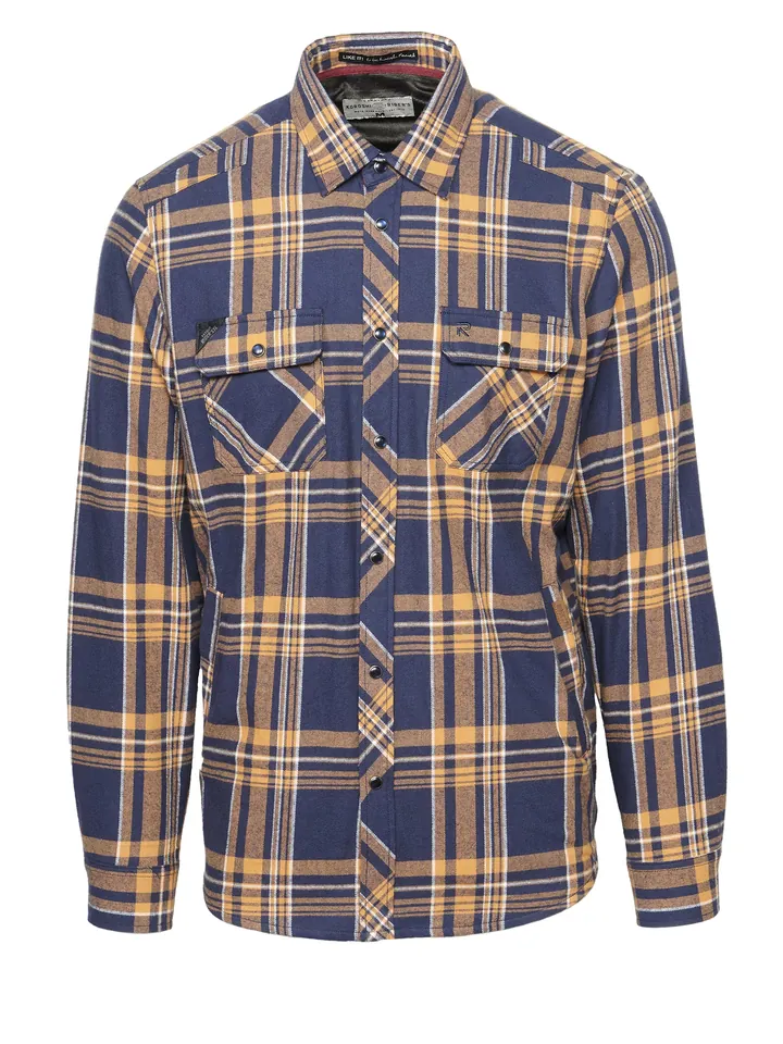 KOROSHI Camisa ocre / lila