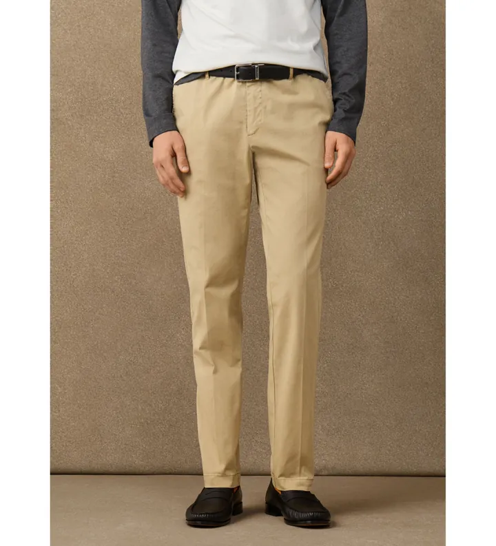 Hackett London para hombre. HM2100154 Pantalón chino Heritage Ken beige (31/32), Casual, Algodón, Clásico